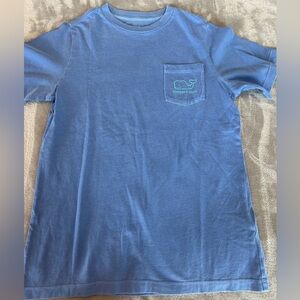 Vineyard Vines Kids Light Blue Pocket Tee with Whale Logo size 8/10